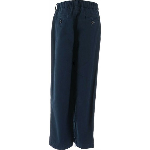 NWT LANDS' END BOY'S IRON KNEE PLEATED CHINO PANTS CLASSIC NAVY 14 - Picture 5 of 12